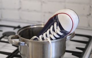 shoe in pot