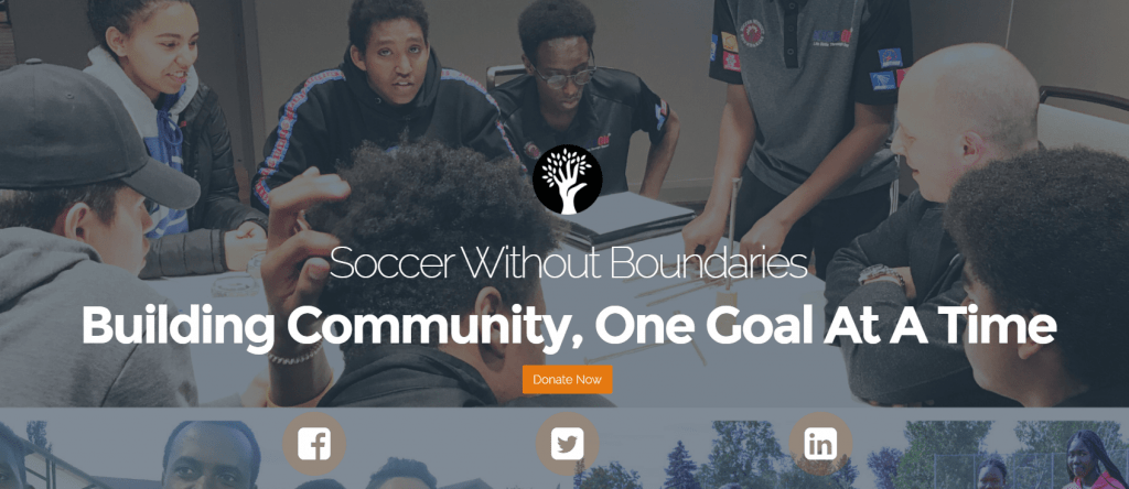 soccer without boundaries home page screengrab